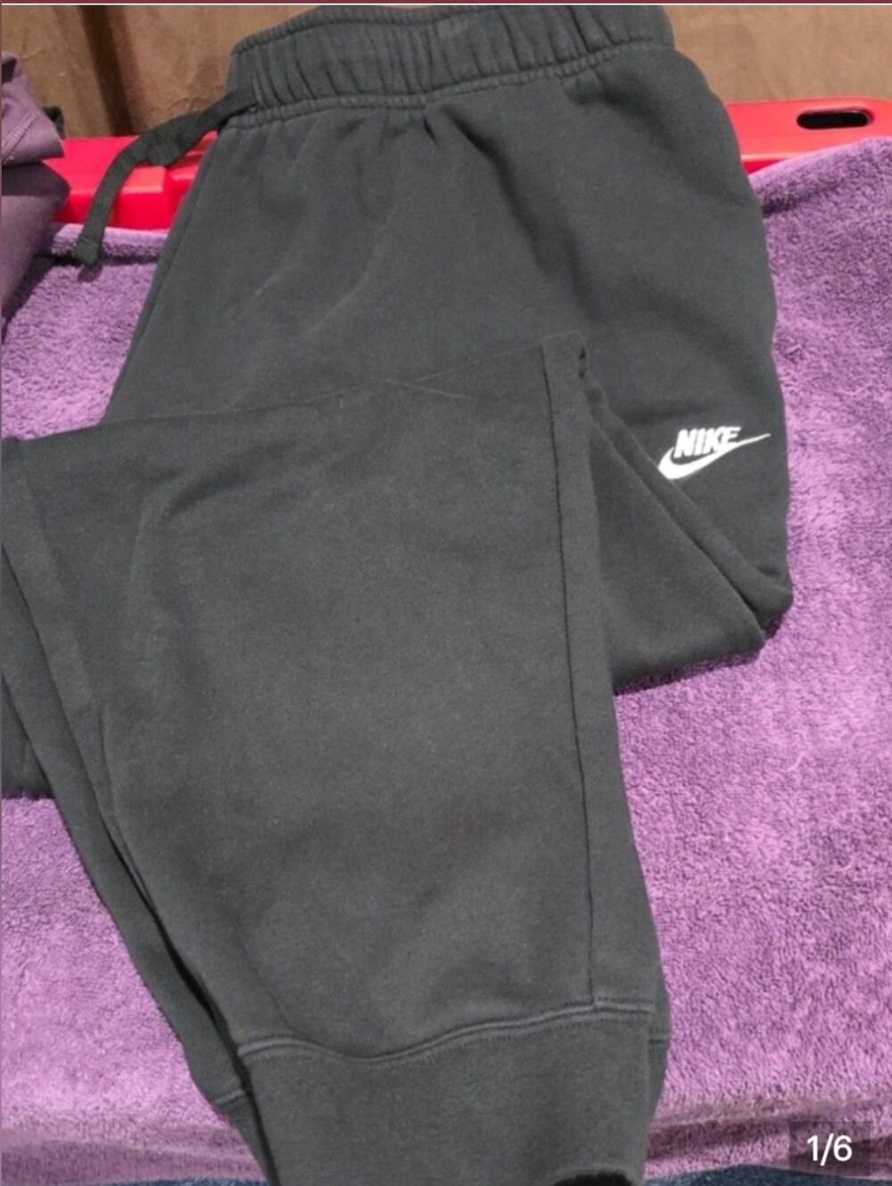 Nike Black Jogger Sweatpants with White Swoosh